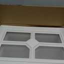 4 Pcs 20.7" 13.8" Garage Door Windows Inserts, Vinyl Window Frame and UV Resistant Acryl Glass, Garage Door Replacement Panels (Square Cross)