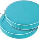 Outdoor Bistro Chair Cushions Set of 2, Waterproof 15 inch Round Seat Cushions with Ties for Patio Deck Furniture