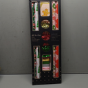 LaRibbons Christmas Wrapping Paper Sets, Snowflake & Candy Cane & Gingerbread Man Design with Ribbons & Gift Tags & Metallic Pom Pom for Christmas, Holiday，30Inch × 10Feet（ 4 Rolls: 100 Sq.Ft.Ttl）