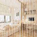 Boshen 2Panels Crystal Beaded Curtain 3FTx6.5FT Door Beads 36 Strands Clear Acrylic Beads Hanging Room Divider Crystal Iridescent Diamond Cut Curtain Doorway Curtain for Party Decor, 35.4"W x 78"L