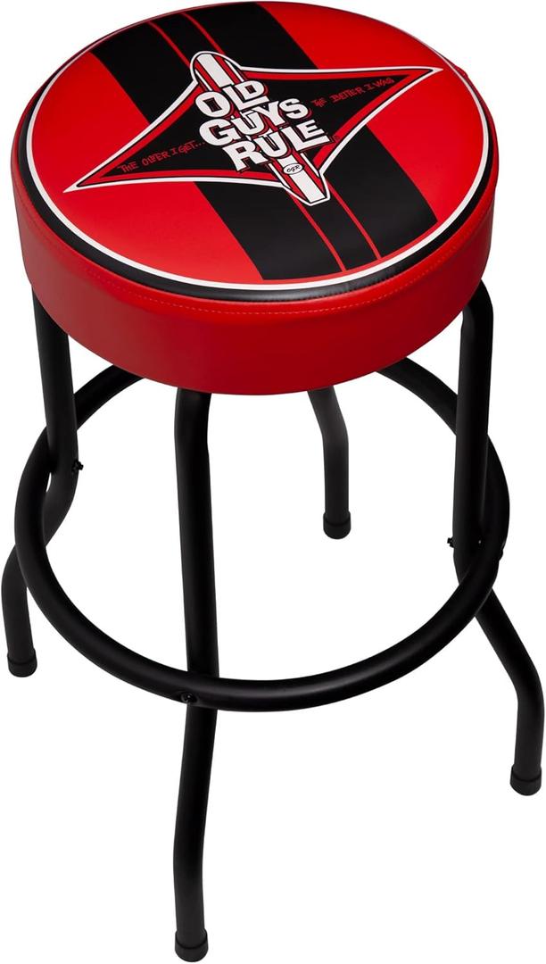 Plasticolor 004775R01 Old Guys Rule Logo Garage and Game Room Stool