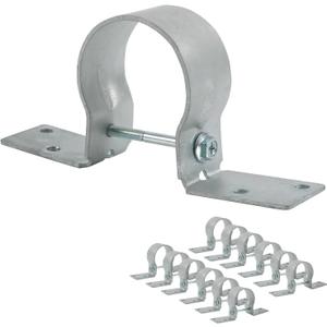 12 PCS Fence Post Brackets, 2-3/8 Steel to Wood Fence Bracket, Fence Brackets for Metal Posts, Galvanized Pipe Grip Tie - Fence Post Repair with BoltsNo Screws (2-3/8" - 12 pcs)