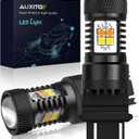 AUXITO White and Amber Dual Color Switchback 3157 3155 3457 4157 LED Bulbs with Projector 3030 Chipsets for Car Turn Signal Lights Parking Lights, (Pack of 2)