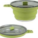 Restaurantware-Hi Tek 2.5 Liter Collapsible Camping Pot, 1 Portable Cook Pot - With Lid, Stainless Steel Bottom, Silicone Camping Cookware, For Travel Or Outdoor Hiking- Restaurantware
