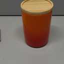 Sweejar Ceramic Food Storage Jar, Stackable Kitchen Canisters, Containers with Airtight Seal Wooden Lid for Serving Ground Coffee, Tea, Sugar, Salt and More - 28 Fl Oz (Gradient Orange)