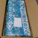 GAOMON Outdoor Rug Waterproof 9x18 Reversible Plastic Straw Rug, Large Rugs for Patio UV-Resistant Portable RV Camping Mats, Indoor Outdoor Medallion Carpet for Deck Porch Garden, Light Blue