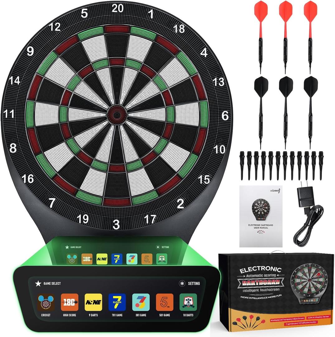 Electronic Dart Board LCD Soft Tip Dartboard Electric Digital LCD Auto-Scoring Dart Boards Set for Adults 7 Games-5 Variants Games with 6 Darts