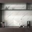JSEVEM 48"×197" Extra Wide Thick White Wallpaper Peel and Stick Marble Contact Paper Self-Adhesive Granite Wall Paper Waterproof Vinyl Warp for Bathroom Countertops Kitchen Island