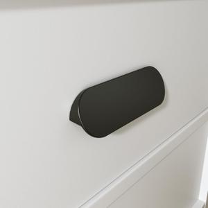 Peaha 20 Pack Black Finger Pulls for Cabinets 3 inch Matte Black Cabinet Pulls Edge Pulls for Cabinets 76mm Hole Centers