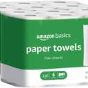 Amazon Basics 2-Ply Flex-Sheets Paper Towels, 12 Basics Rolls = 40 Regular Rolls, Everyday Value with 150 Sheets per Roll, Packaging May Vary
