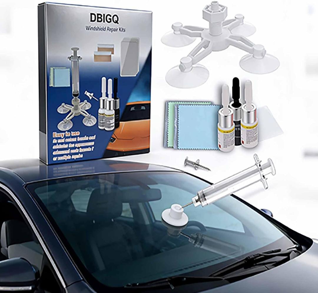 Windshield Repair Kit - Professional Glass Crack & Chip Repair Kit for Cars | Home Windshield Crack Repair Kit with Glass Repair Liquid | All-in-One Auto Windshield Chip and Crack Fix Kit