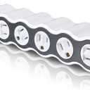 360 Electrical 36052 White Surge Protector, 5-Outlet + 2 USB + 4 ft. Cord