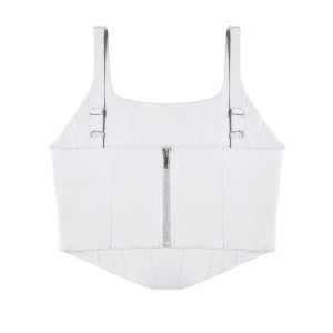 REORIA Women's Summer Sexy Square Neck Sleeveless Trendy Bustier Corset Crop Tank Tops
 M