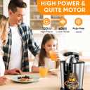 Electric Orange Juicer, Citrus Juicer Squeezer with 2 Cones and Soft Grip Handle for Effortless Juicing, Stainless Steel Quiet Orange Juice Extractor Machines for Lime Grapefruit Lemon