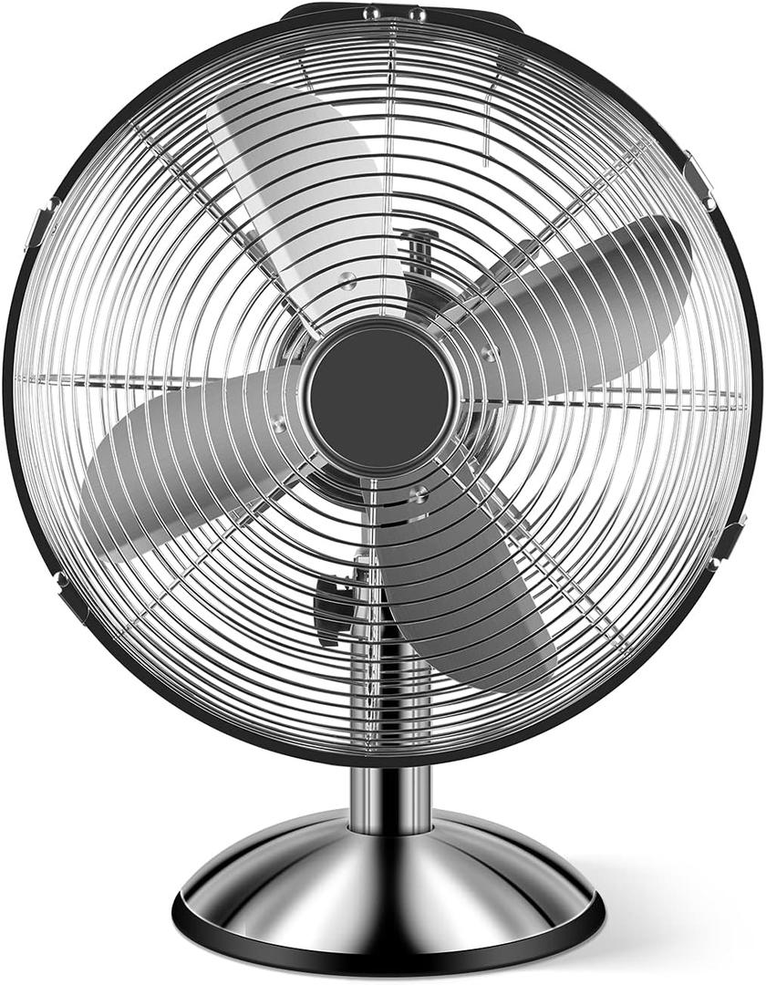InfiniPower 12 Inch Stand Fan, Horizontal Ocillation 75, 3 Settings Speeds, Low Noise,Durable Fan, High Velocity, Heavy Duty Metal For Industrial, Commercial, Residential, Silver