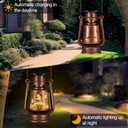 Solar Lantern Outdoor Hanging Vintage LED Waterproof Camping Light with Beautiful Graphics Landscape Decor for Yard,Patio,Porch,Lawn,Tabletop(Butterfly)