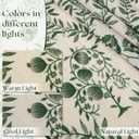 Olive Floral Linen Curtains for Living Dining Room 86 Inch Length 2 Panels Green Poppy Botanical Flower Pattern Printed Curtains Back Tab Semi Sheer Farmhouse Decor French Country Drape for Bedroom