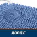 OLANLY Bathroom Rugs Sets 2 Piece, Soft Absorbent Chenille Bath Mats and U-Shaped Contour Toilet Rug Set, Machine Washable Bath Carpet, Home Decor Accessories(24"x16"+24"x20", Cornflower Blue)