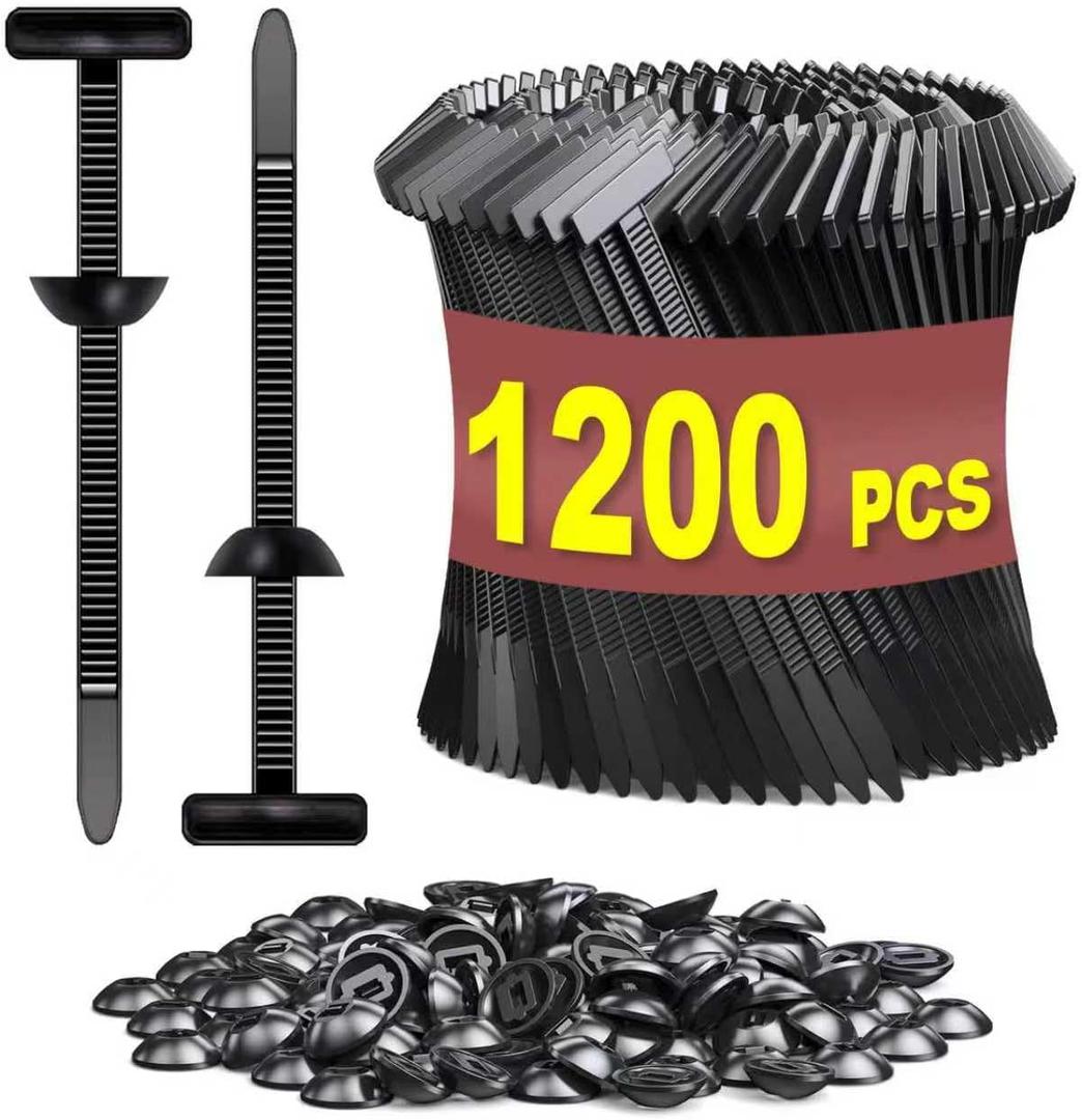 Cable Tie Buckle 1200 PCS (1200 Straps +1200 Buckles)- Nylon Universal Zip Lock pro Cable Ties for Heavy Duty, Self-Locking Zip Ties Holder for Car Daily Repair