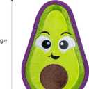 Outward Hound Tough Skinz Durable Squeaky Dog Toy with Two Tough Layers, Avocado, Green, Medium