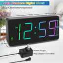 Peakeep Digital Alarm Clock for Bedroom Bedside, Extra Loud for Heavy Sleepers Adults, Large RGB Color Changing Colorful LED Big Numbers, Battery Backup Plug in Electric Clock with USB Charger