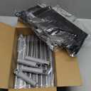 PBHEPJ Broom, 4 Pack Outdoor Broom for Floor Cleaning, 58" Long Stainless Steel Handle, Hard Bristle Angle Broom for Sweeping Indoor, Commercial, Industrial, Garage, Kitchen (Gray)