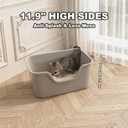 Oversized Cat Litter Box with Extra High Sides,Extra Large Jumbo Litter Box for Multiple Cats,Anti-Splashing High Wall Litter Pan,Easy No-Tool Setup Cat Litter Box(26.2” * 18.8” * 11.9” Grey)
