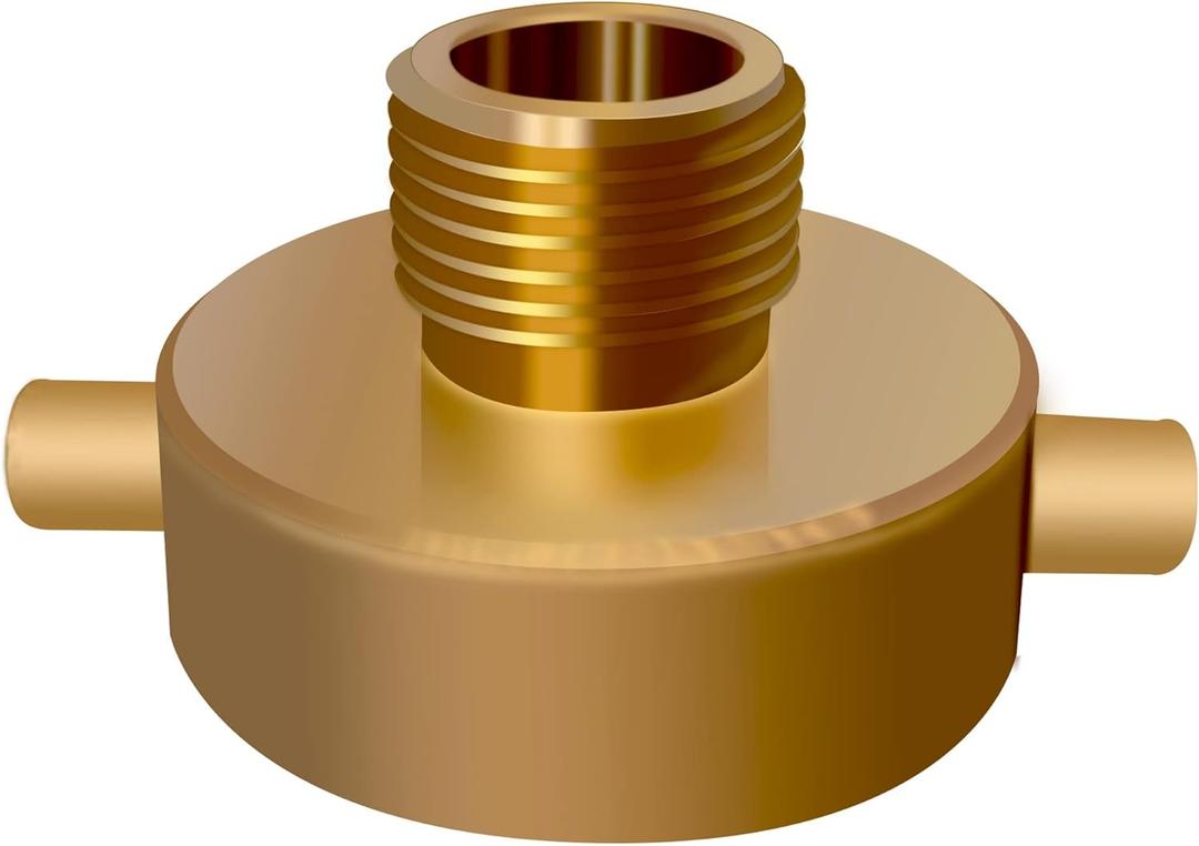 Brass Fire Equipment 1-1/2" NST Female x 3/4" GHT Male Brass Hydrant Adapter with Pin Lug for Hydrants, Hoses, Pipes