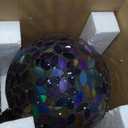 Lily's Home Colorful Mosaic Glass Gazing Ball, Designed with a Stunning Holographic Petal Mosaic Pattern to Bring Color to Any Home and Garden, Silver & Purple (10 Inches Dia.) (Red)