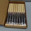 Alata 8-Piece Steak Knives Set with Block, 4.7 Inch with Serrated Edge Razor-Sharp Dinner Knives, Full-Tang Construction