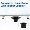 Shower Drain Base, 2-Inch ABS Shower Drain Flange, Shower Floor Drain Base Kits with Threaded Joints and Rubber Joints for 2 Inch Square/Linear Shower Drain Installation