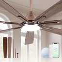 Minislak 72" Oil Rubbed Bronze Smart Ceiling Fan with Light via WiFi Alexa,6-Speeds Quiet DC Motor,Dimmable,Outdoor Antique Bronze Large Ceiling Fan for Living Room,Patio,Dual Finish 7 Blades