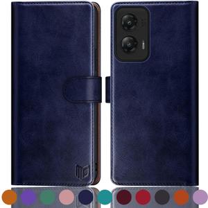 SUANPOT for Moto G Stylus 5G 2024 Wallet case with RFID Blocking Credit Card Holder,Flip Book PU Leather Protective Cover Women Men for Stylus 5G 2024 Phone case Blue