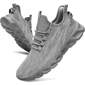 ZGPWZWL Running Shoes for Men Fashion Sneakers Tennis Gym Comfortable Walking Workout Casual Sports Shoes Men Gray Size 12
