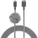Native Union Night Cable - 10ft Ultra-Strong Reinforced [MFi Certified] Durable Lightning to USB-A Charging Cable with Weighted Knot Compatible with for iPhone 14, iPhone 13 and Earlier (Zebra)