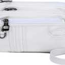 MINICAT Treble Pockets Small Crossbody Purse Cell Phone Purse Shoulder Bags for Women (White)