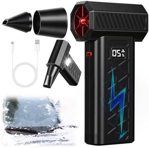 Snow Whiz Turbo Blower,130,000RPM Mini LED Turbo Snow Blower,Snowwhiz Turbo Blower Handheld,Turbo Breeze Electric Blower,Air Duster Cordless Cleaner for Car Windshield Winter Snow Cleaning Home