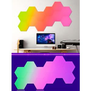 12 Pack Blacklight Acoustic Panels, 14"X 12" X 0.4" Hexagonal Soundproof Wall Panels, Sound Absorbing, Wall Decoration for Esports Room, Bedroom, Glow in the Dark under UV Reactive 12 Pack Blacklight Acoustic Panels, 14"X 12" X 0.4" Hexagonal Soundproof Wall Panels, Sound Absorbing, Wall Decoration for Esports Room, Bedroom, Glow in the Dark under UV Reactive
