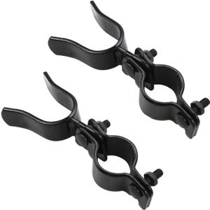 Chain Link Gate Latch 1-1/4" x 1-3/8",Gate Fork Latch Fence Latches for Outdoor Fence, Galvanized Chain Link Farm Fence Gate Latches for Metal Gates(2 PCS, Black Coated)