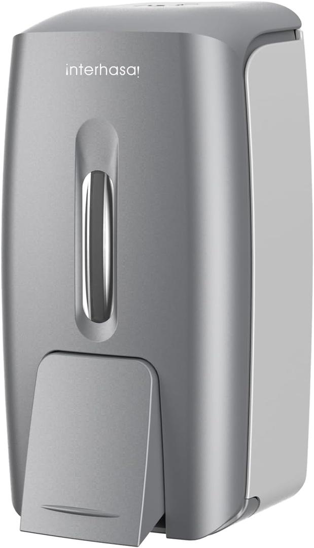 Soap Dispenser Wall Mount 28oz Commercial Hand Soap Dispenser for Bathroom Liquid Gel Hand Sanitizer Dispenser No Drilling Silver