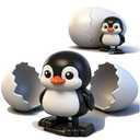 Wind-Up Surprise Eggs, Boom Eggs, Rotate the Egg to Hatch a Walking Animal, Animal Hatching Surprise Egg Toy, Easter’s Latest Gift, Fun Easter Party Favors (Penguin)