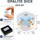 2PCS Natural Gemstone Mahjong Dice, 16mm Crystal D6 Dice Set Stone Dice for Games, Accessories, Tabletop Board Games, Casino Games, Craps, DIY Crafts（Sodalite）