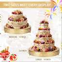 Wenqik 2 Pcs Gold Metal Cake Stand, 14" 16" Large Round Cupcake Stand | Elegant Gold Design,Create Elegant Looking,Dessert Table Cookies Fruit Cupcake Serving Tray,Wedding Birthday Party and Events