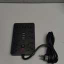 6 FT Flat Plug Surge Protector Power Strip,11 Multiple AC Outlets with 6 USB Ports (2 USB C), 6 Feet Extension Cord, 1250W/10A, One Touch Switch Button, 17 in 1 Compact Powerstrip