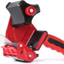 QILIMA 3 Inch Wide Packing Tape Dispenser Gun Seal Packing for Use Tape Dispenser Gun for Shipping, Moving, Carton and Box Sealing-Red