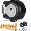 RIVEDA Dual Retractable Clothesline 43 ft Each Line with 24 Clothes Pins - Heavy Duty Clothes Line Indoor & Outdoor Laundry Line -Double Clothing line - Easy Installation (Black)