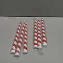 Baquler 6 Pcs Christmas Flameless Taper Candles 10. 6 Inch Glitter Candy Cane Candles Battery Operated LED Christmas Candlesticks for Xmas Centerpiece Holiday Party Decor