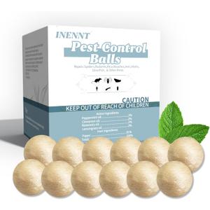 12 Pack Silverfish Repellent Indoor,Long-Lasting Indoor Insect & Rodent Repellent for Spider, Ant, Cockroach, Mouse, Silverfish - Natural, Safe for Pets & Kids, Powerful Peppermint Oil (Ball)