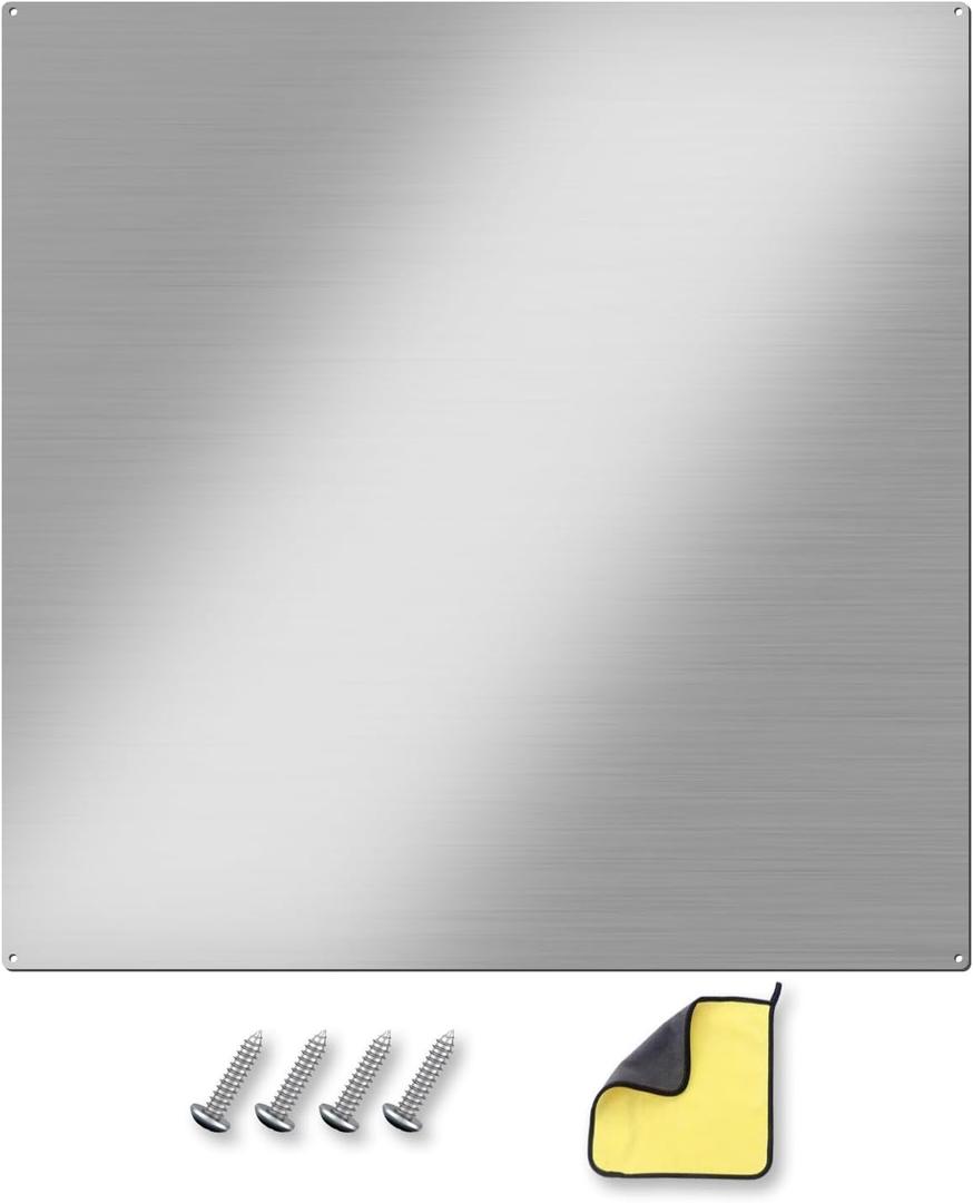 Stainless Steel Backsplash for Stove 30"x30", Stainless Steel Kitchen Backsplash with 4 Pre-Drilled Holes, Ultra Flat and Flushed Metal Panel Splatter Guard for Stovetop, Easy Installation (29.5" x 29.5")