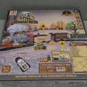 JQ JUQU Remote Control Train Set for Kids Ages 3-8, Electric Toy Train with Steam, Lights & Sounds, Includes 17 Tracks & Rechargeable Battery for Indoor Play